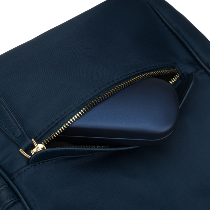 Rucsac de damă din nailon și piele ecologică de culoare bleumarin, cu închidere cu fermoar - Peterson PTR-PTN JN-12-0207 NAVY [17]
