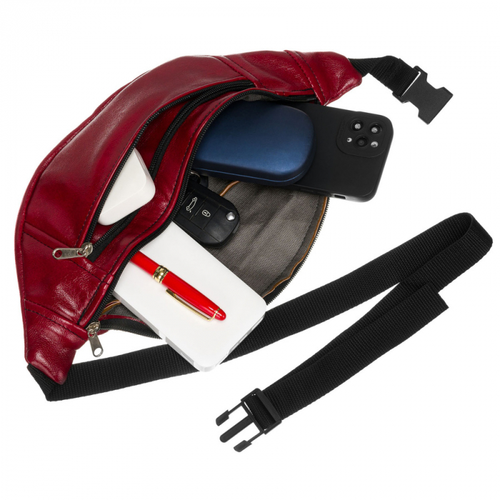 Borseta de dama din piele ecologica rosie, suspendata pe o curea reglabila PTR-SASZ-01 RED [6]
