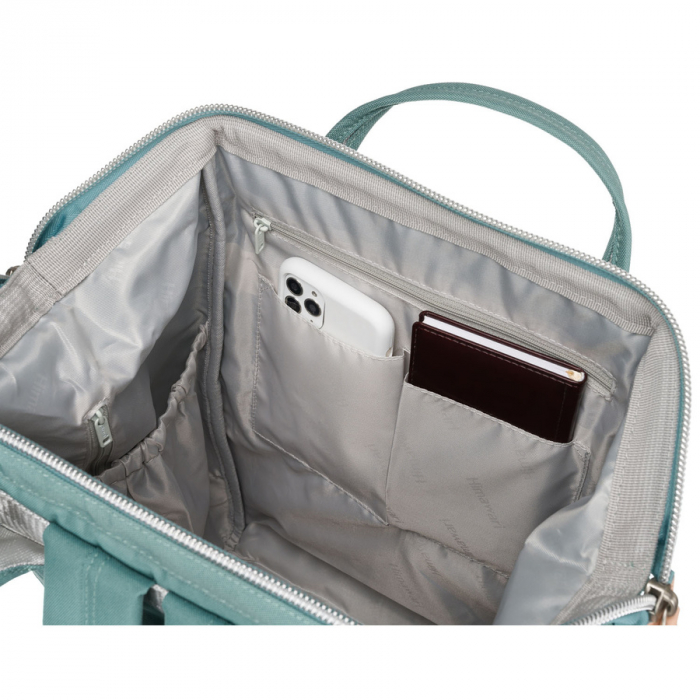Rucsac spațios pentru laptop, verde mentă, cu port USB - Himawari PTR-1881-08(1) [10]
