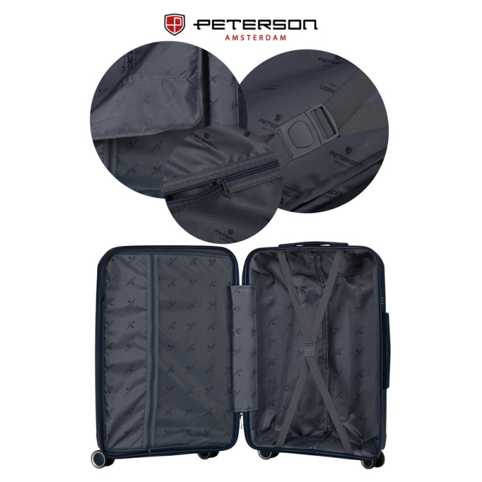 Valiză mică de cabină din polipropilenă, bleumarin - Peterson PTR-PTN HPP-01-W-S-1723 [10]