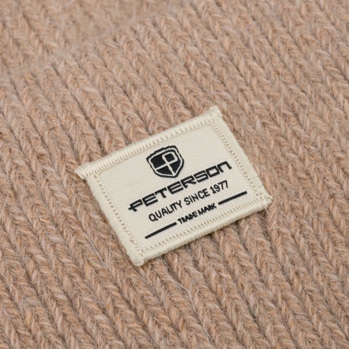 Căciulă beanie bej pentru femei, mărime universală, cu sigla mărcii - Peterson PTR-PTN HAT-10-5516 KHAK [11]