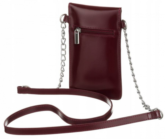 Mini poseta-portofel din piele naturala - 4U Cavaldi PTR-1642-SB-4738 CHERRY [3]