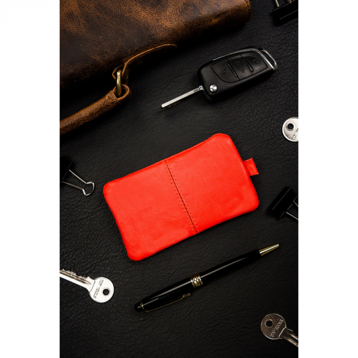 Husă compactă pentru chei din piele naturală de culoare portocalie PTR-KC-02-PDM ORANGE [3]