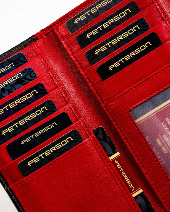 Portofel dama din piele naturala Peterson PTR-PTN KA-24-9504 RED/B [9]