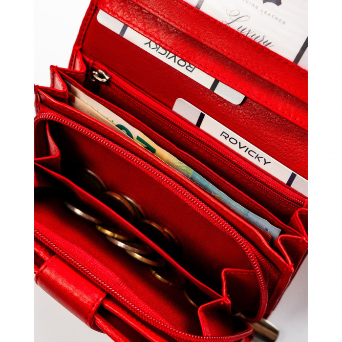 Portofel dama din piele naturala Rovicky PTR-R-D1512-NCD-BL RED [11]