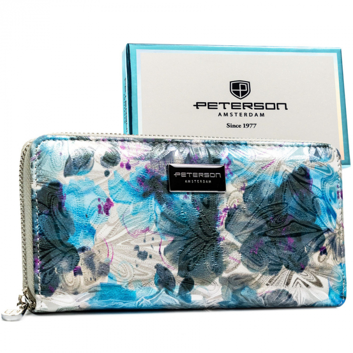 Portofel din piele pentru femei Peterson PTR-PTN PX25-1-NPK BLUE [1]
