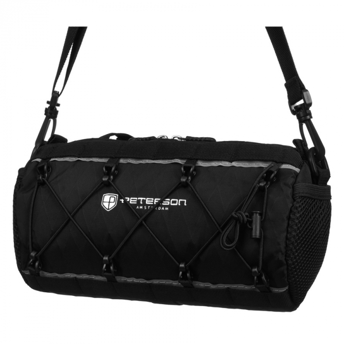 Geantă neagră de bicicletă pentru ghidon, fabricată din materiale impermeabile - Peterson PTR-PTN ML09-NYL-7417 BL [8]