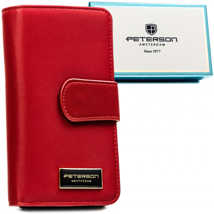 Portofel din piele pentru femei Peterson PTR-PTN PS116-HNL RED [1]