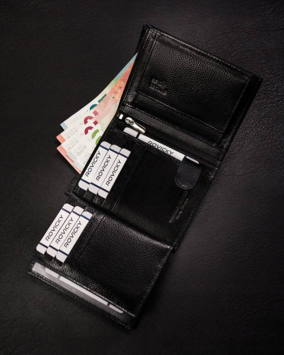 Portofel barbati din piele naturala Rovicky PTR-N62-RPVT-BL BL [8]