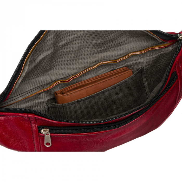 Borseta de dama din piele ecologica rosie, suspendata pe o curea reglabila PTR-SASZ-01 RED [5]