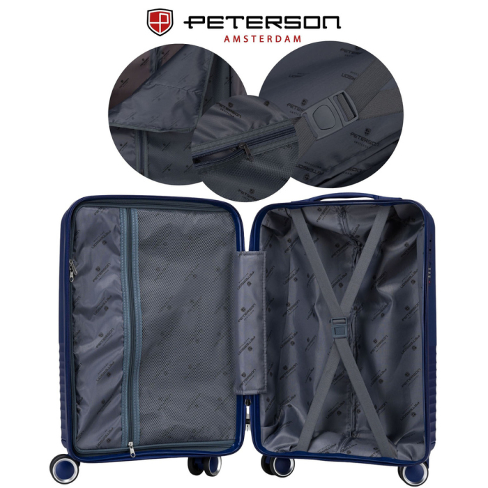 Set de valize de călătorie din plastic ABS bleumarin - Peterson PTR-PTN PP-09-SET3-1594 [10]