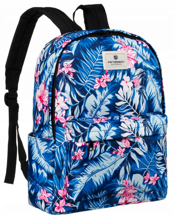 Rucsac pentru școală din poliester rezistent cu model de plante - Peterson PTR-PTN 79904-7934 PRT1 [1]