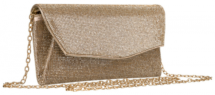 Geantă clutch de damă elegantă cu zirconi - Peterson PTR-PTN XS102-8726 GOLD [1]