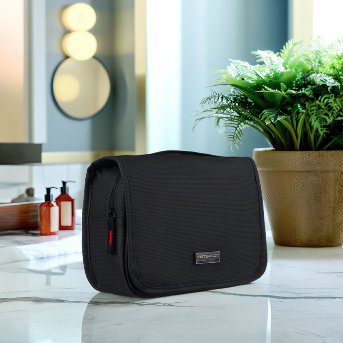 Geantă neagră pentru cosmetice de călătorie cu maner - Peterson PTR-PTN KOS-H-02-6820 BL [2]