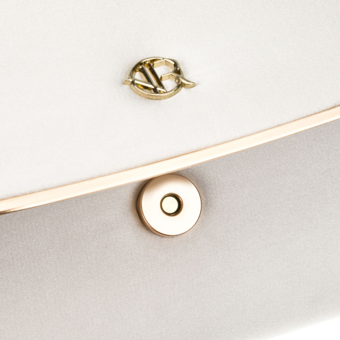 Geantă tip clutch de damă din material sintetic alb, suspendată cu lanț - Rovicky R-XS028-3-0665 WHITE [5]
