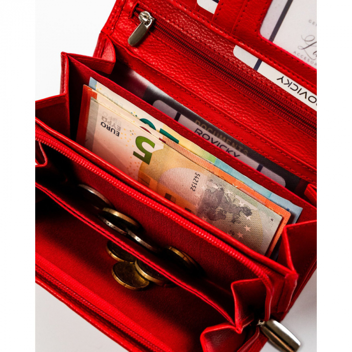 Portofel dama din piele naturala Rovicky PTR-R-D1520-NCD-BL RED [12]