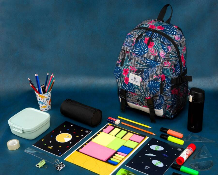 Rucsac pentru școală sport cu model de plante cu buzunar frontal - Peterson PTR-PTN 79907-8306 PRINT [12]