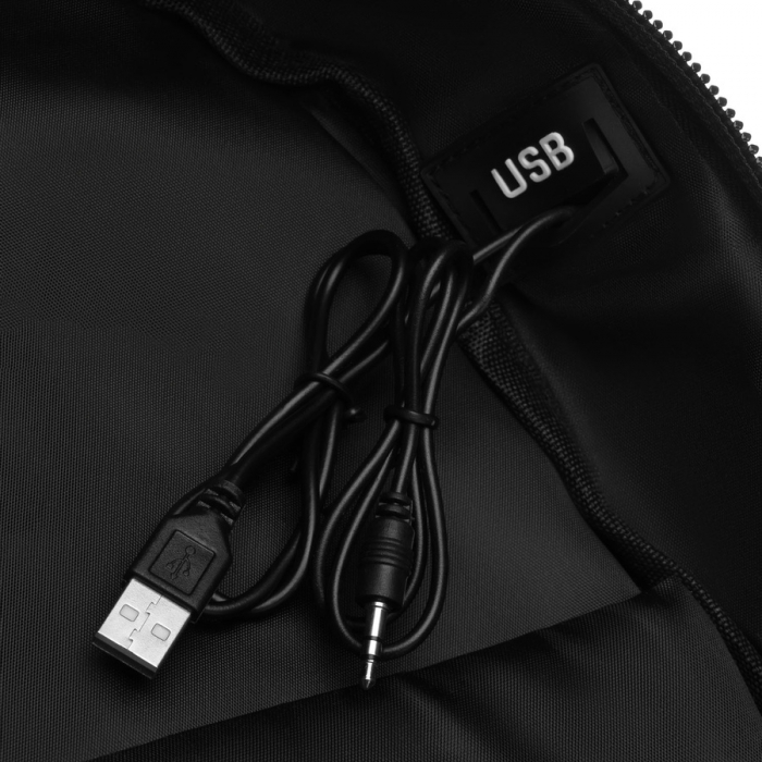 Rucsac școlar negru din poliester cu port USB - Peterson PTR-PTN BHX-03-7086 Bl [20]