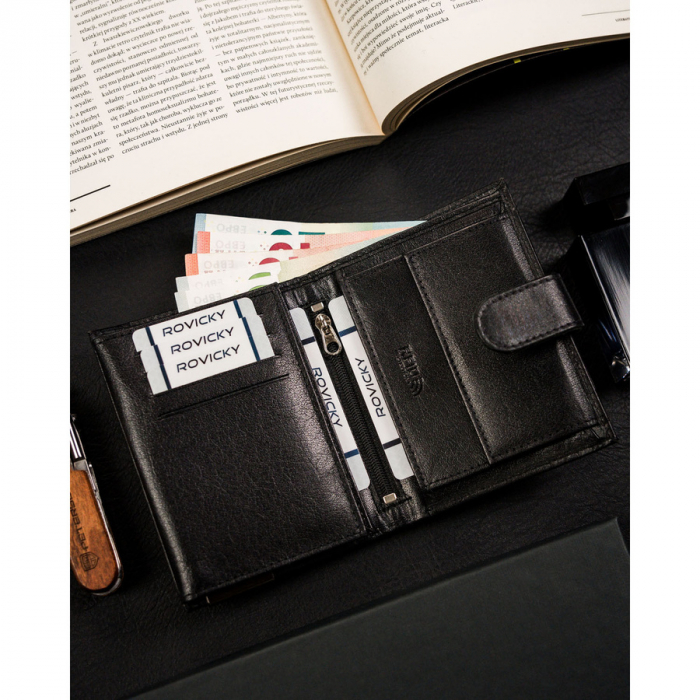 Portofel din piele naturala pentru barbati Ronaldo PTR-RM-03L-BDF-BL BLACK [4]