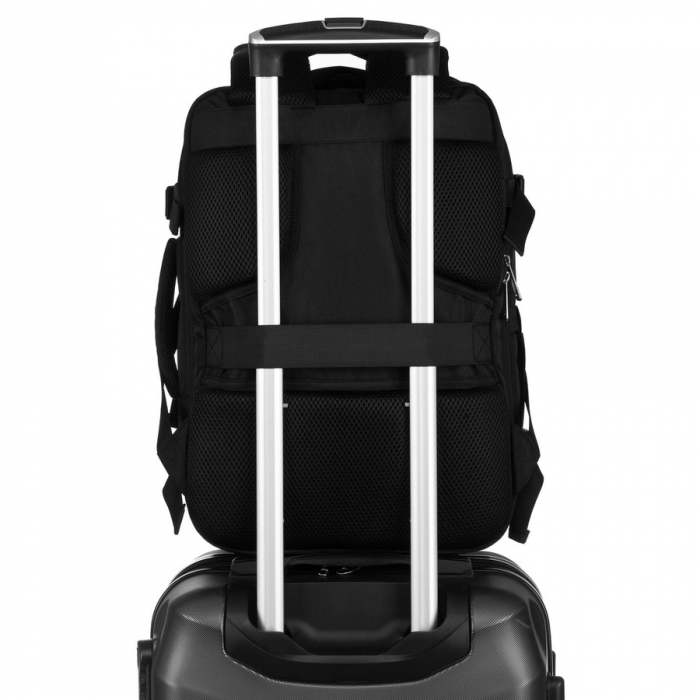 Rucsac negru de călătorie cu spațiu pentru laptop, perfect pentru bagajul de mână în avion - Peterson PTR-PTN 24403-6935 BLACK [12]