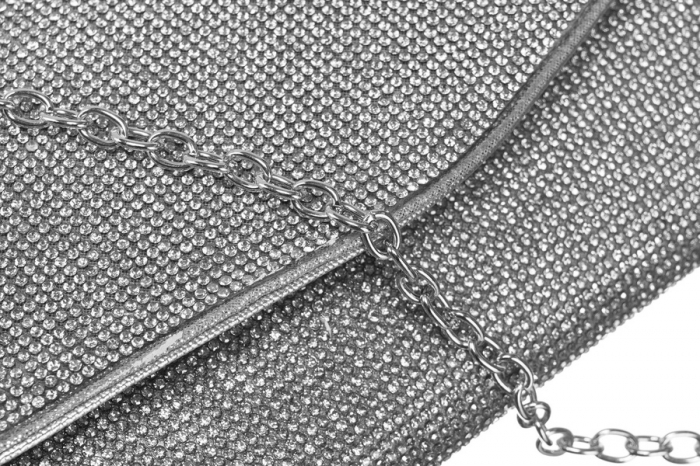 Geantă clutch de damă elegantă cu zirconi - Peterson PTR-PTN XS102-8733 SIL [6]