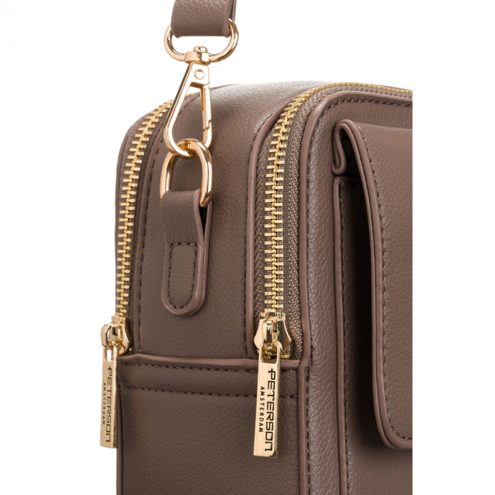 Geantă de damă maro din piele ecologică - Peterson PTR-PTN TOR-ALE-21 PUR [7]