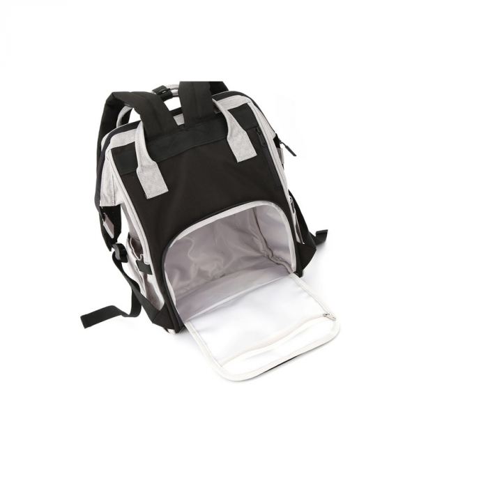 Rucsac gri, spațios pentru femei, din poliester, cu închidere cu fermoar - Himawari PTR-1208-04 [3]
