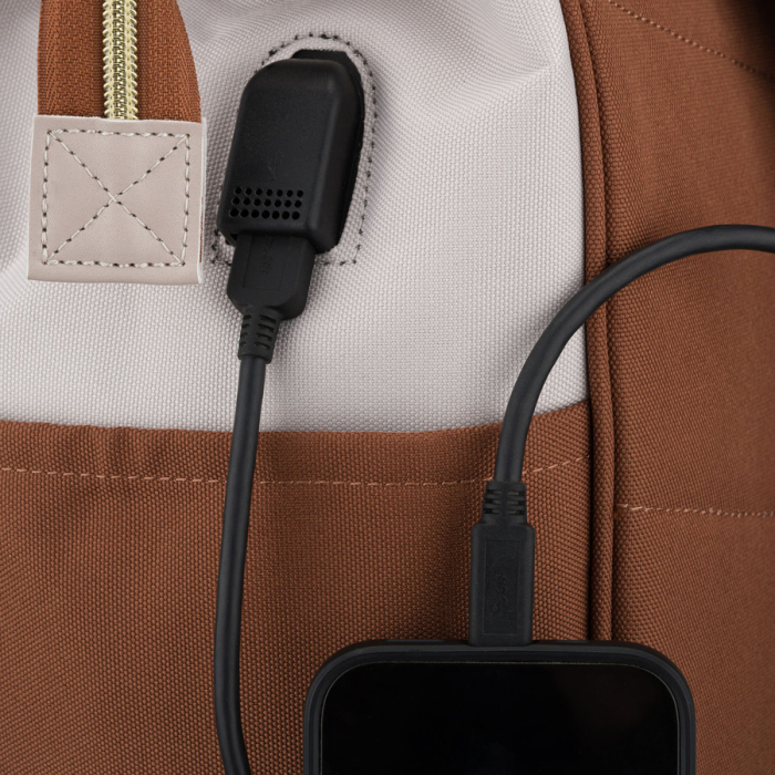 Rucsac de damă din poliester bej și maro cu compartiment pentru laptop - Peterson PTR-PTN ALFA BR-BE [13]