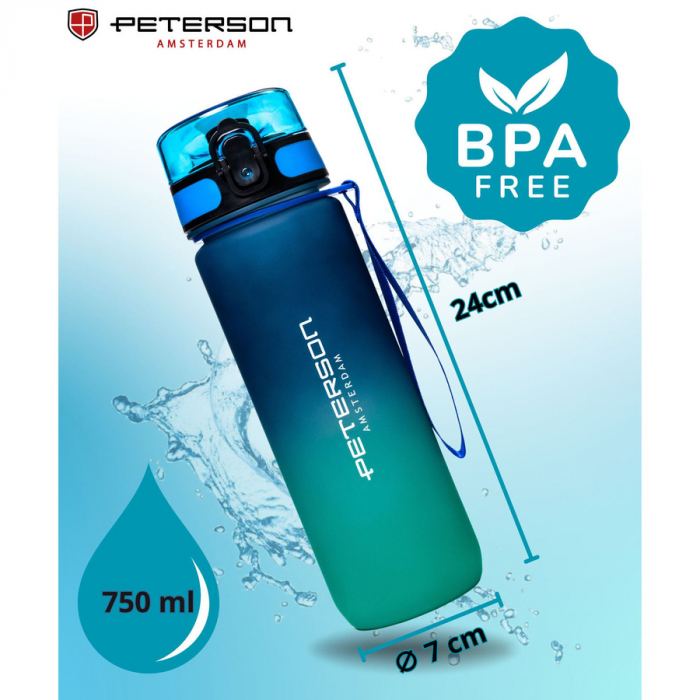 Sticlă de apă Tritan albastră - Peterson PTR-PTN HY-001-750-9492 [5]