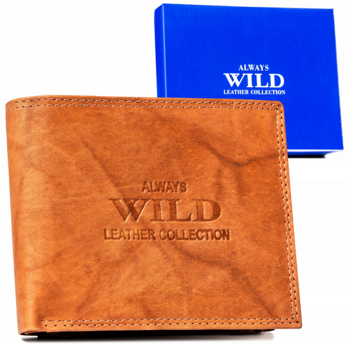 Portofel barbati din piele naturala Always Wild PTR-AW-N5-MAL-0233 TAN [13]