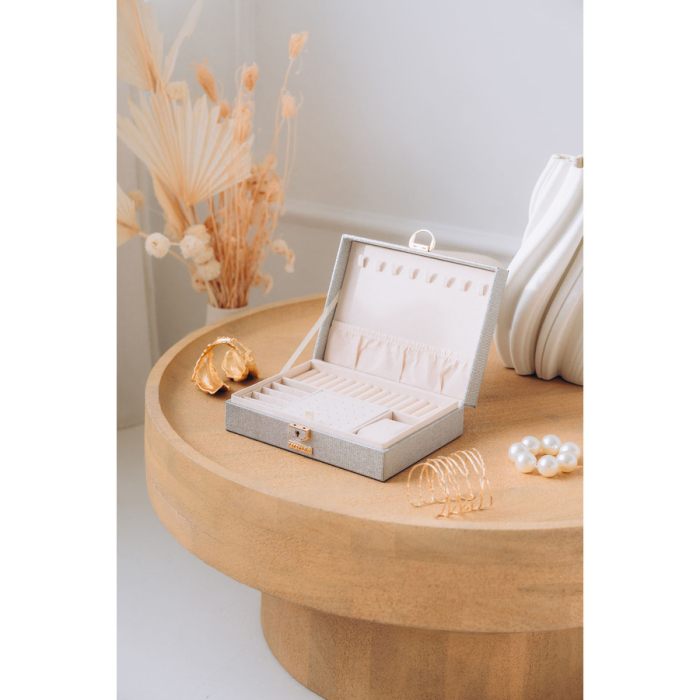 Cutie de bijuterii din argint cu spațiu dedicat pentru ceas, încuiabilă cu cheie și zăvor - Peterson PTR-PTN SZK-13-6001 BL-S [6]