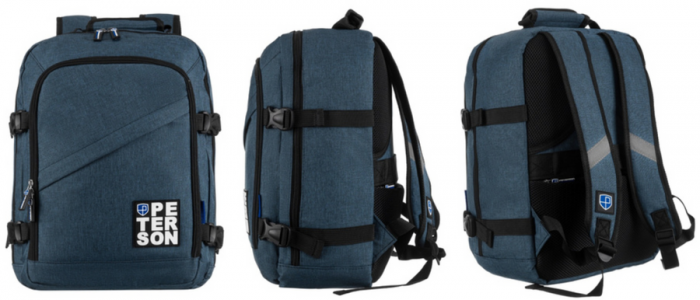 Rucsac de călătorie, impermeabil din poliester, cu spațiu pentru laptop - Peterson PTR-PTN PLG-02-T NA+BL [14]