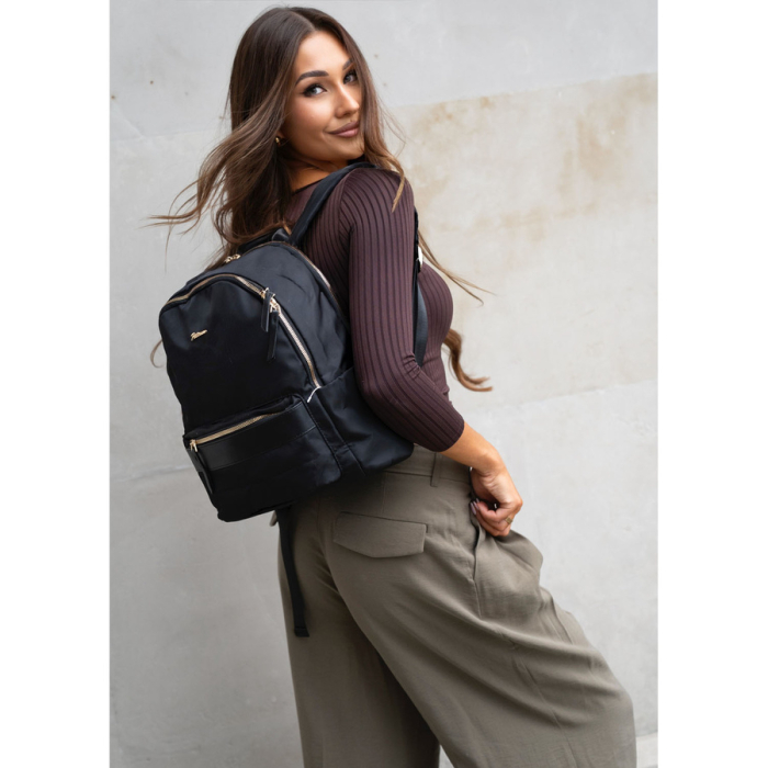 Rucsac urban pentru femei, din poliester negru, cu bretele reglabile - Peterson PTR-PTN JN-11-0146 BLACK [3]
