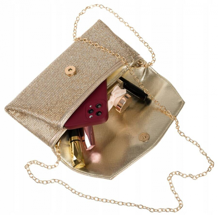 Geantă clutch de damă elegantă cu zirconi - Peterson PTR-PTN XS102-8726 GOLD [8]
