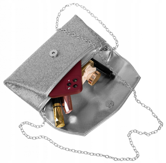 Geantă clutch de damă elegantă cu zirconi - Peterson PTR-PTN XS102-8733 SIL [7]