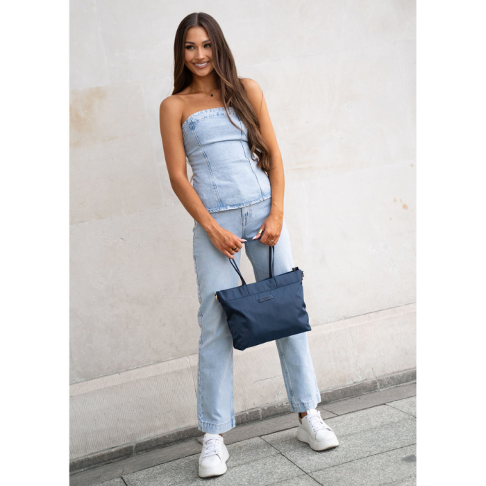 Geantă shopper bleumarin pentru femei cu închidere magnetică - Peterson PTR-PTN JN-10-0108 NAVY [4]