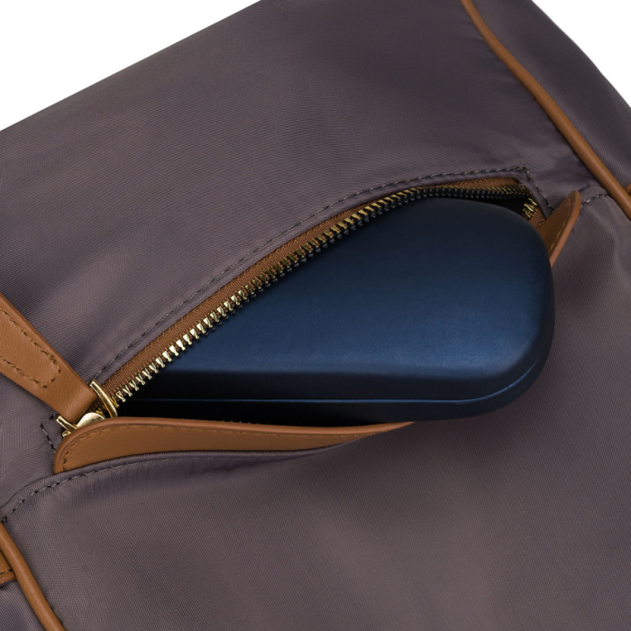 Rucsac gri de damă din nailon și piele ecologică cu curea detașabilă, compartiment unic - Peterson PTR-PTN JN-12-0238 GRAY [18]