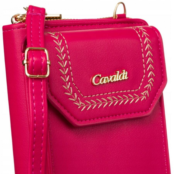 Poșetă-portofel 2 în 1 cu o curea lungă, detașabilă - 4U Cavaldi PTR-M-15-1330 MAGENTA [5]
