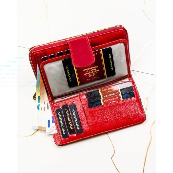 Portofel din piele pentru femei Peterson PTR-PTN PS116-HNL RED [6]