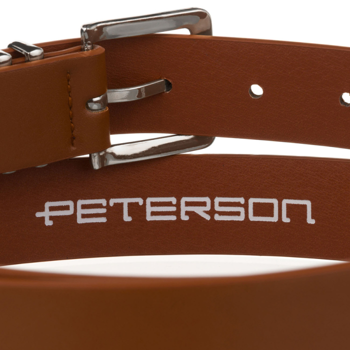 Curea universală pentru femei din piele ecologică maro cu cataramă argintie - Peterson PTR-PTN STU-14S1 [5]