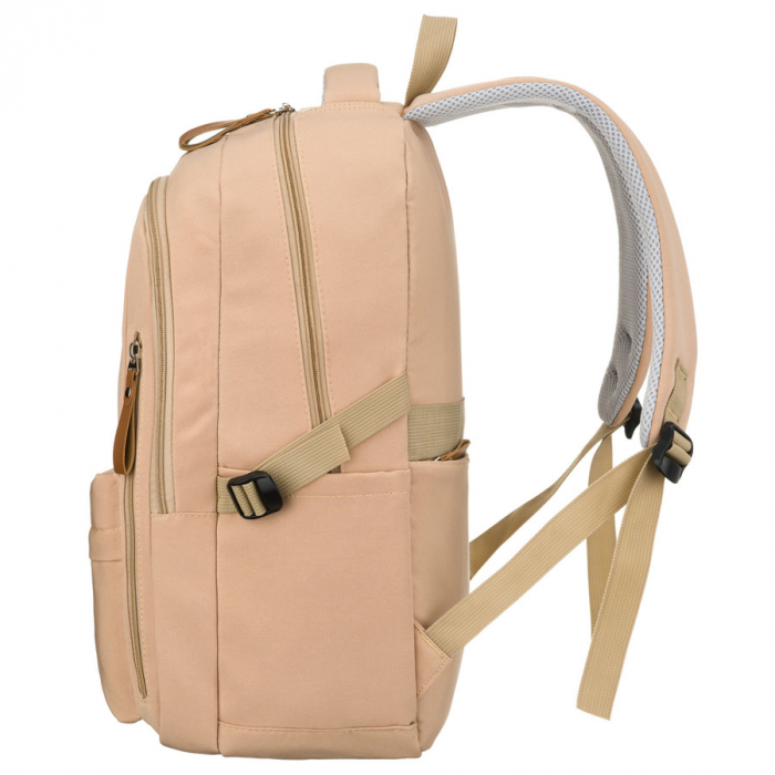 Rucsac școlar bej din poliester cu compartiment pentru laptop și închidere cu fermoar - Peterson PTR-PTN BHX-01-9273 Beig [5]
