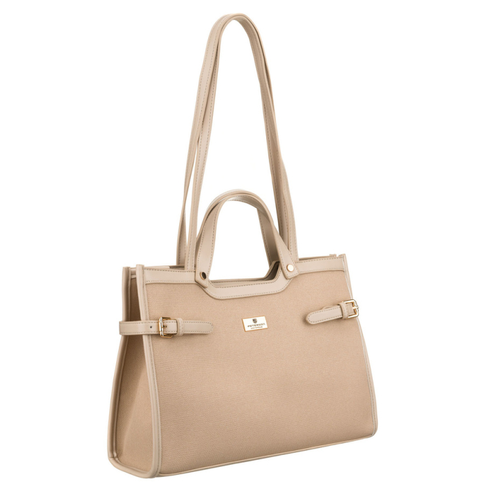 Geantă clasică de damă, bej, cu clemă magnetică - Peterson PTR-PTN LILIA BEIGE [1]