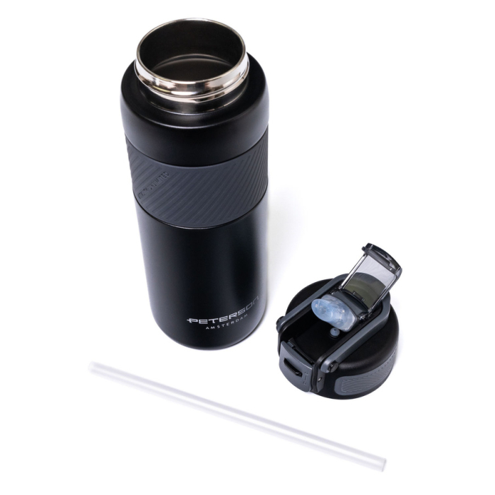 Cană termică neagră din oțel inoxidabil cu cioc de silicon - Peterson PTR-PTN TE-01-660 BLACK [4]