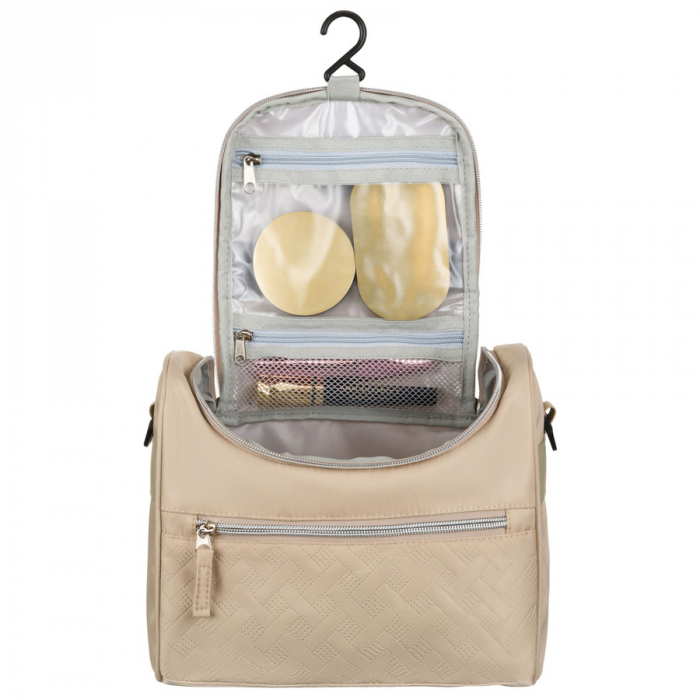 Geantă practică de cosmetice de călătorie din material sintetic, de culoare bej - Peterson PTR-PTN 24463-3957 BEIGE [6]
