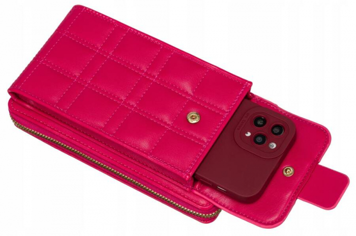 Mini portofel-poșetă 2în1 cu o curea lungă, detașabilă - 4U Cavaldi PTR-M-16-1392 MAGENTA [8]