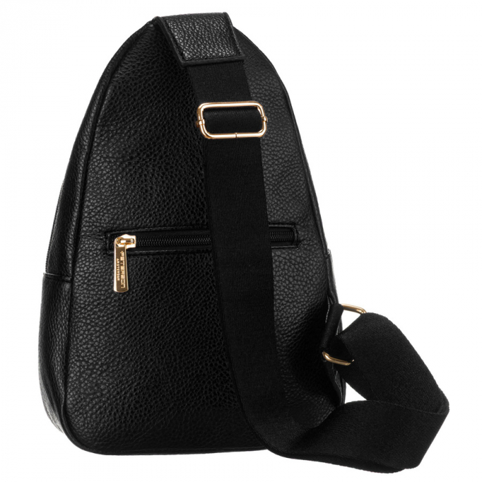Geantă crossbody neagră pentru femei, rucsac, pe un singur umăr, piele ecologică, Peterson PTR-PTN SSY-1-F19 BLACK [8]