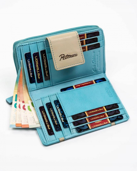 Portofel dama din piele naturala Peterson PTR-PTN KA-27-9658 SKY B [5]