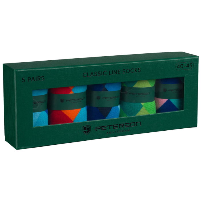 Set de șosete bărbătești multicolore, mărimea 40-45, din bumbac și poliester - Peterson PTR-PTN SML-S5-40-45-RO1 [3]