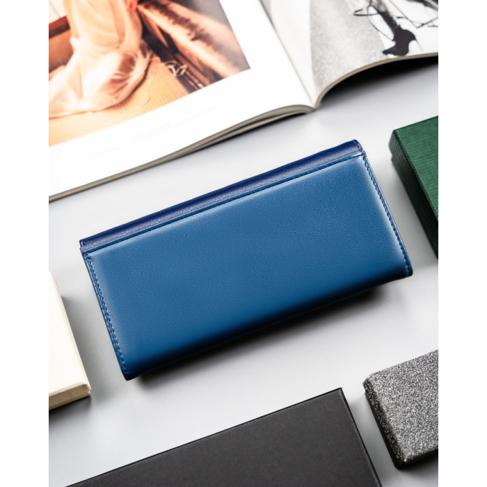 Portofel de damă bleumarin din piele naturală și ecologică - Peterson PTR-PTN PX27-F773 NAVY [5]