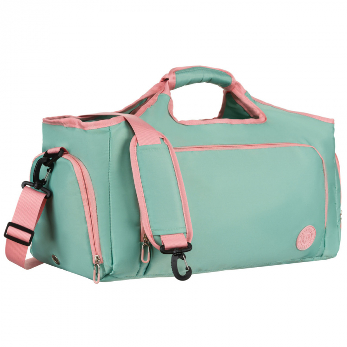 Geantă de weekend roz și mentă cu compartiment termic pentru încălțăminte - Peterson PTR-PTN 24480 MINT-PINK [1]